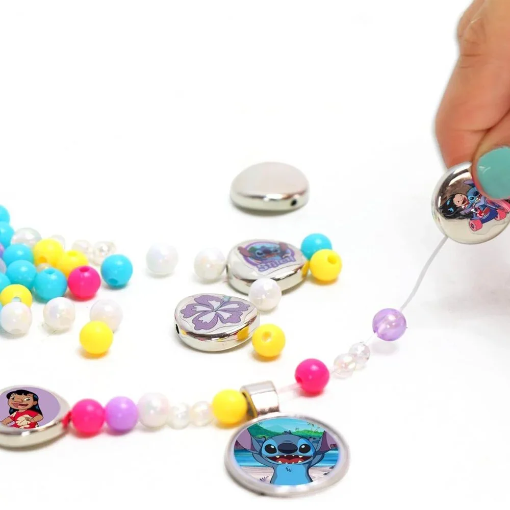 DISNEY STITCH Charm Friendship Bracelet Jewelry Making Kit Activity Set NEW